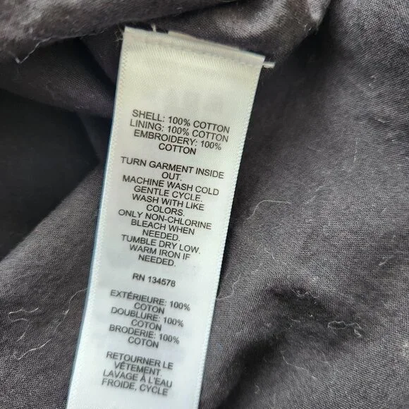 Vineyard Vines Black Sleeveless Eyelet Cotton Shirt Dress Feminine Preppy Cute - Picture 8 of 11